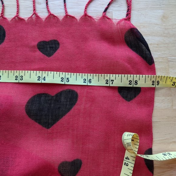 NWT Ethel & Myrtle Red & Black Heart Scarf - Picture 6 of 9